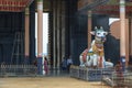 Entrance and holy cow - Nainativu Nagapooshani Amman Temple -Jaffna - Sri Lanka