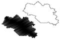 Nainital district Uttarakhand or Uttaranchal State, Republic of India map vector illustration, scribble sketch Nainital map
