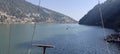 Nainital Uttarakhand lake mountain vshape scenery Royalty Free Stock Photo