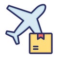 Air cargo, Airplane, shipping, delivery fully editable vector icon
