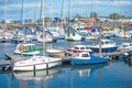 Nairn harbor with yachts and caravans Royalty Free Stock Photo