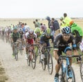 Nairo Quintana Riding on a Cobblestone Road - Tour de France 2015