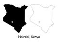 Nairobi Kenya. Detailed Country Map with Location Pin on Capital City.