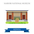 Nairobi National Museum in Kenya flat vector illus