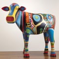 Naive Art Cow 3d: A Bold And Playful Fusion Of Mexican And American Cultures