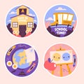 naive back school vector design stickers collection Royalty Free Stock Photo