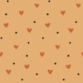 Naive boho pattern heart and dot