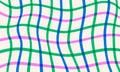 Naive checkered abstract background in doodle style. Trippy psychedelic groovy backdrop. Colorful wavy plaid fabric Royalty Free Stock Photo