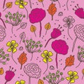 Naive Flowers-Flowers in Bloom seamless repeat pattern