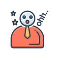 Color illustration icon for Naive, businessman and innocent