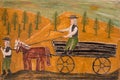 Naive Painting of Village Life