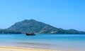 Naiyang beach with mountains and blue sky background Royalty Free Stock Photo