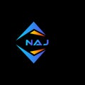 NAJ abstract technology logo design on Black background. NAJ creative initials letter logo concept Royalty Free Stock Photo