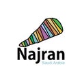 Najran Map. Najran Map of Saudi Arabia colorful, Najran map highlighted on Saudi Arabia map Royalty Free Stock Photo