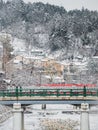 Nakabashi Bridge of Hida-Takayama old town in Chubu region.