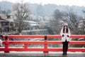 Nakabashi Bridge in Takayama old town, Japan