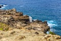 The Nakalele Blowhole at the coast of Maui in Hawaii Royalty Free Stock Photo