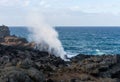 Nakalele Blowhole on north coast of Maui erupts Royalty Free Stock Photo