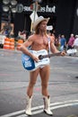 Naked cowboy street musician from Times Square Royalty Free Stock Photo