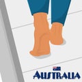 Naked feet walking on a street Australia travel Vector