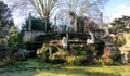 The Naked Ladies, white Carrara marble sculpture in the garden of York House, Twickenham, west London UK