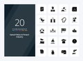 20 Naked Politics And Fintech Industry Solid Glyph icon for presentation