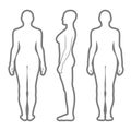 Naked standing woman silhouette Royalty Free Stock Photo