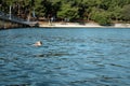 Naked woman on the nudist beach Royalty Free Stock Photo