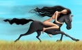 Naked woman-rider