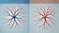 Abstract Neurons on Split Background Royalty Free Stock Photo