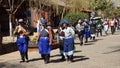 Nakhi is walking to the square in Lijiang Royalty Free Stock Photo