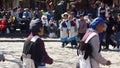 Nakhi women dance around the square in Lijiang Royalty Free Stock Photo