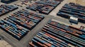 Nakhodka, Russia-August 2019: container terminals in Nakhodka port. port Nakhodka in Russia, coal, oil, containers, wood