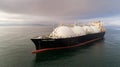 Nakhodka, Russia - July 28, 2017: LNG-tanker Energy Progress at anchor in the road. Royalty Free Stock Photo