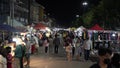 Nakhon Phanom, Thailand - 23 Oct 2021, Environment of people walked and shopped around Night Walking Street Market at Nakhon Phano