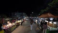 Nakhon Phanom, Thailand - 23 Oct 2021, Environment of people walked and shopped around Night Walking Street Market at Nakhon Phano
