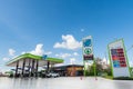 Nakhon Ratchasima, Thailand - December 28, 2018: Bangchak gas station with blue sky background