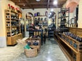 Nakhon Ratchasima,Thailand-January 19 Wine room with bottles on wooden shelves in Nakhon Ratchasima,Thailand. 2