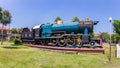 Large ancient steam locomotive Produced and built by Hanomac Germany Royalty Free Stock Photo