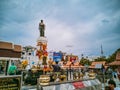 Unacquainted people praying to Thao Suranari monument at Korat Nakhon Ratchasima