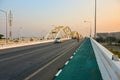 Nakhon sawan cityThailand December 30 2019 unidentified person driving on the Dechatiwong Bridge in the Chinese festival