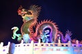 Nakhon sawan cityThailand Tourists come to visit the Chinese New Year Lantern Festival, Dragon Chinese New Year, Chinese Dragon Royalty Free Stock Photo