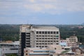Background image, buildings, tall buildings, community areas, in downtown Nakhon Sawan.