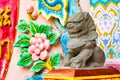 Nakhon Sawan, Thailand - March, 23, 2022 : Stone lion statue at Shrine Serpent king Chan Sen Is a Chinese style temple Created for Royalty Free Stock Photo