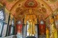 Nakhonpathom /Thailand - August 16 2019: beautiful golden statue of Buddha in temple for faith and respect Royalty Free Stock Photo