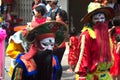 Portrait of fighter show of villager warriors Aung-Gor on the street in city during the Chinese New Year celebrations.