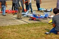 NAKORNPATHOM,THAILAND-12 JANUARY ;2019:Thai  children Day has radio control plane and helicopter show . Royalty Free Stock Photo