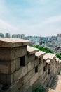 Naksan fortress wall road and Seoul cityscape in Seoul, Korea