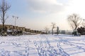 Naksan park covered in snow Royalty Free Stock Photo