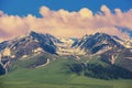 Nalati grassland snow mountain scenery, ili in China. Royalty Free Stock Photo